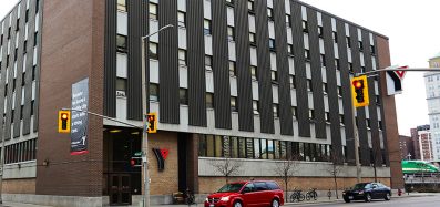 A street-view shot of the YMCA Hamilton Downtown Men's Residence